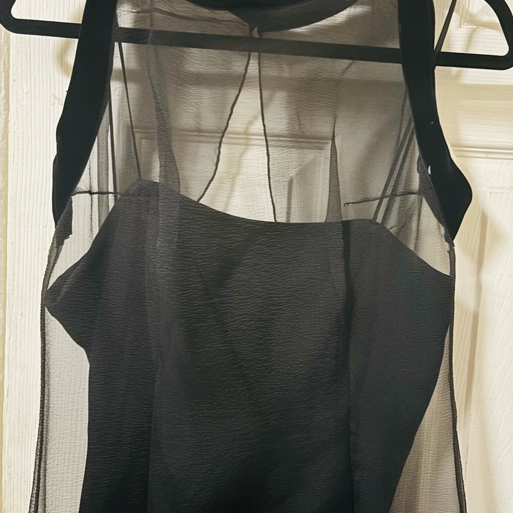 Sheer overlay black dress - Picture 3 of 5